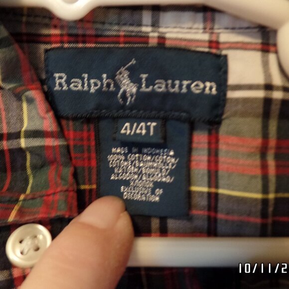Boys 4/4T Ralph Lauren Button Up Shirt Excellent - Picture 3 of 9